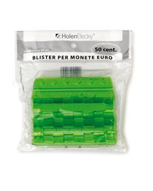 Blister 20 Portamonete in PVC 50cent verde