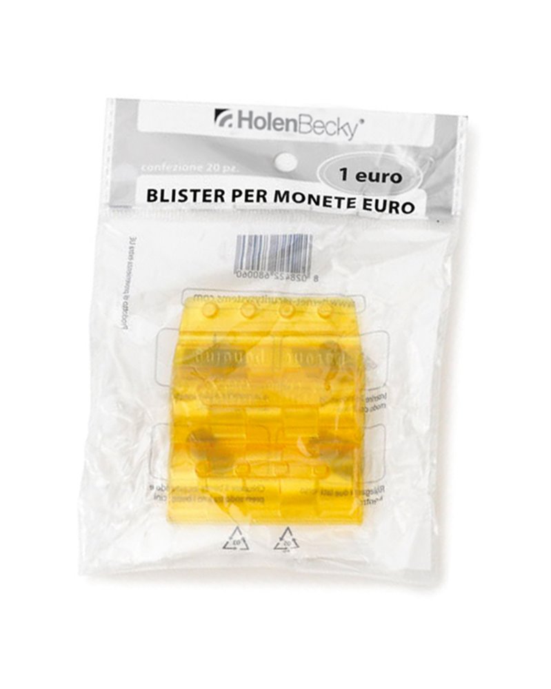 Blister 20 Portamonete in PVC 1euro giallo