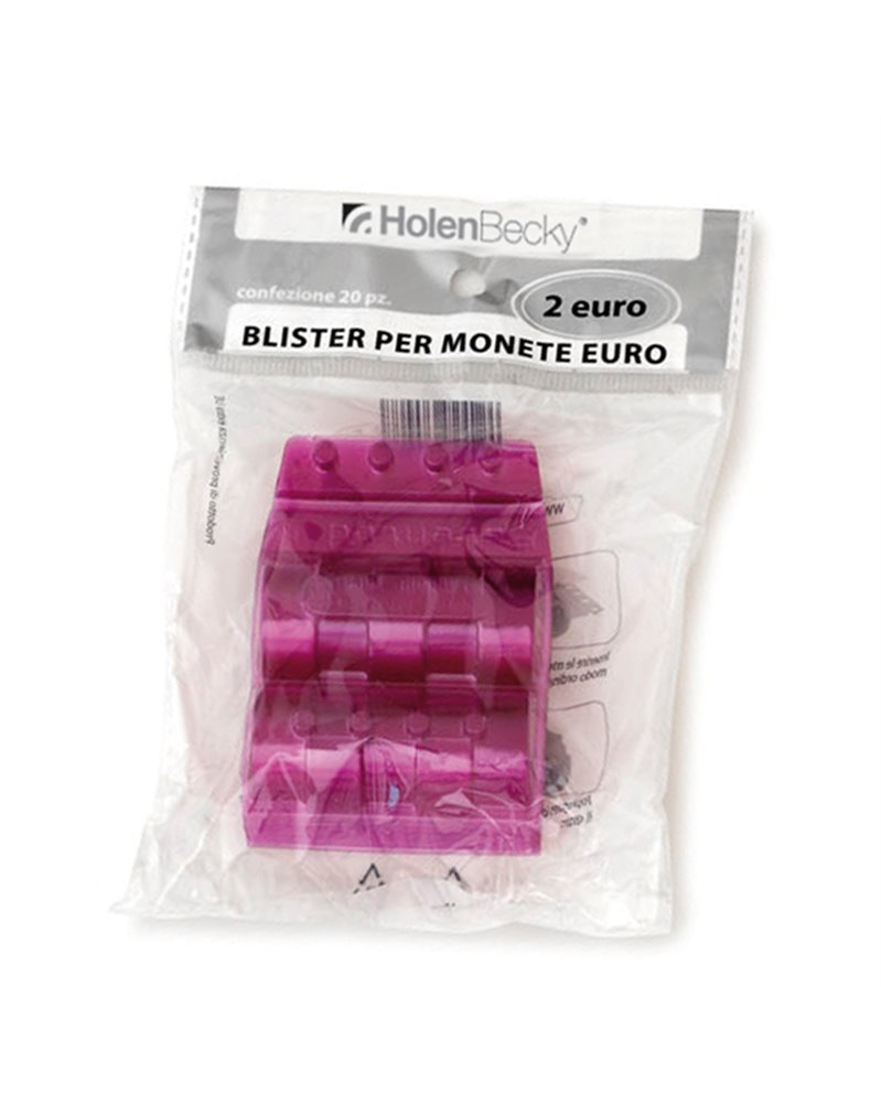 Blister 20 Portamonete in PVC 2euro viola