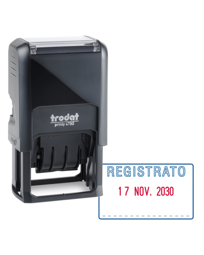 Timbro Printy 4750/1 4.0 41x24mm DATARIO+REGISTRATO autoinch. TRODAT Timbro Printy 4750/1 4.0 41x24mm DATARIO+REGISTRATO autoinch. TRODAT