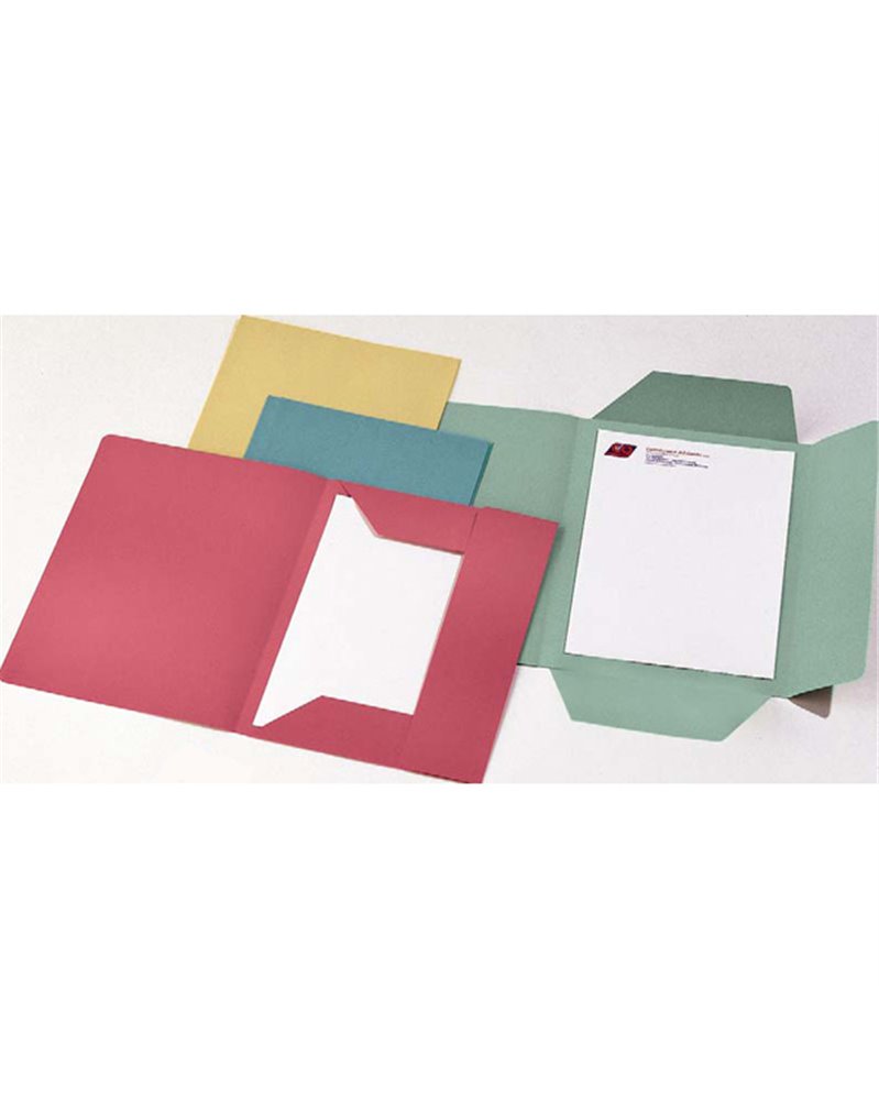 50 CARTELLINE 3 LEMBI ROSSO S/STAMPA 200GR