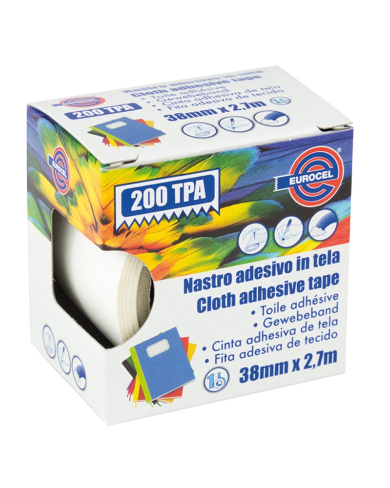 Nastro adesivo telato TPA bianco 200 38mmx2,7mt Eurocel