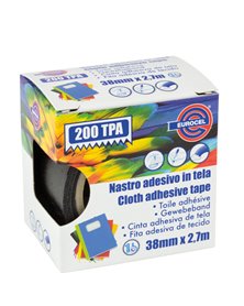 Nastro adesivo telato TPA nero 200 38mmx2,7mt Eurocel