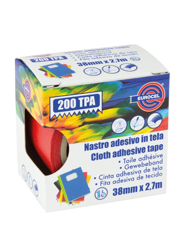 Nastro adesivo telato TPA rosso 200 38mmx2,7mt Eurocel