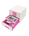 Cassettiera drawer Cabinet CUBE 5 bianco/fucsia Leitz