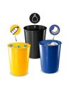 Set 3 Cestini raccolta differenziata 40Lt giallo-blu-nero 1333 Cep Set 3 Cestini raccolta differenziata 40Lt giallo-blu-nero 1333 Cep