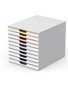 Cassettiera 10 cassetti colorati Varicolor mix10 bianco ghiaccio Durable
