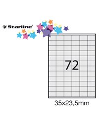 Etichetta adesiva bianca 100fg A4 35x23,5mm (72et/fg) STARLINE