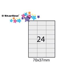 Etichetta adesiva bianca 100fg A4 70x37mm (24et/fg) STARLINE
