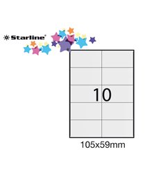 Etichetta adesiva bianca 100fg A4 105x59mm (10et/fg) STARLINE