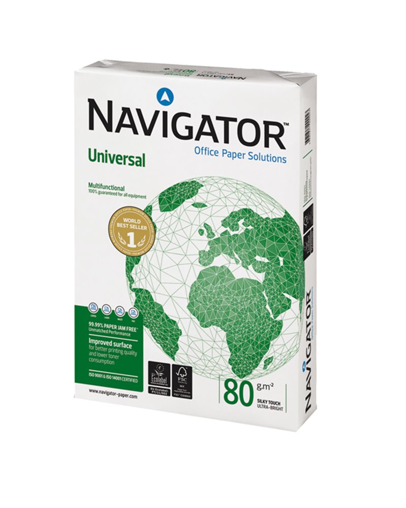 Carta da fotocopie A4 80gr 500Fg Bianca Navigator Universal (drop max 25 risme)