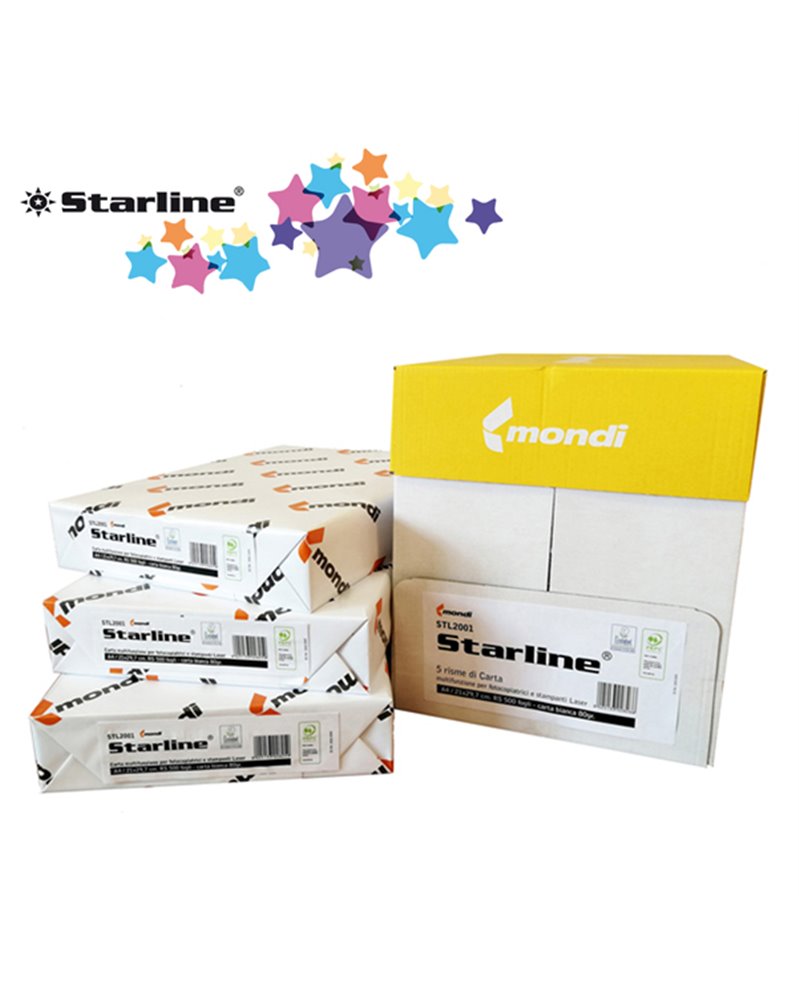 Carta da fotocopie A4 80gr 500Fg Bianca STARLINE (drop max 25 risme) Carta da fotocopie A4 80gr 500Fg Bianca STARLINE (drop max 25 risme)