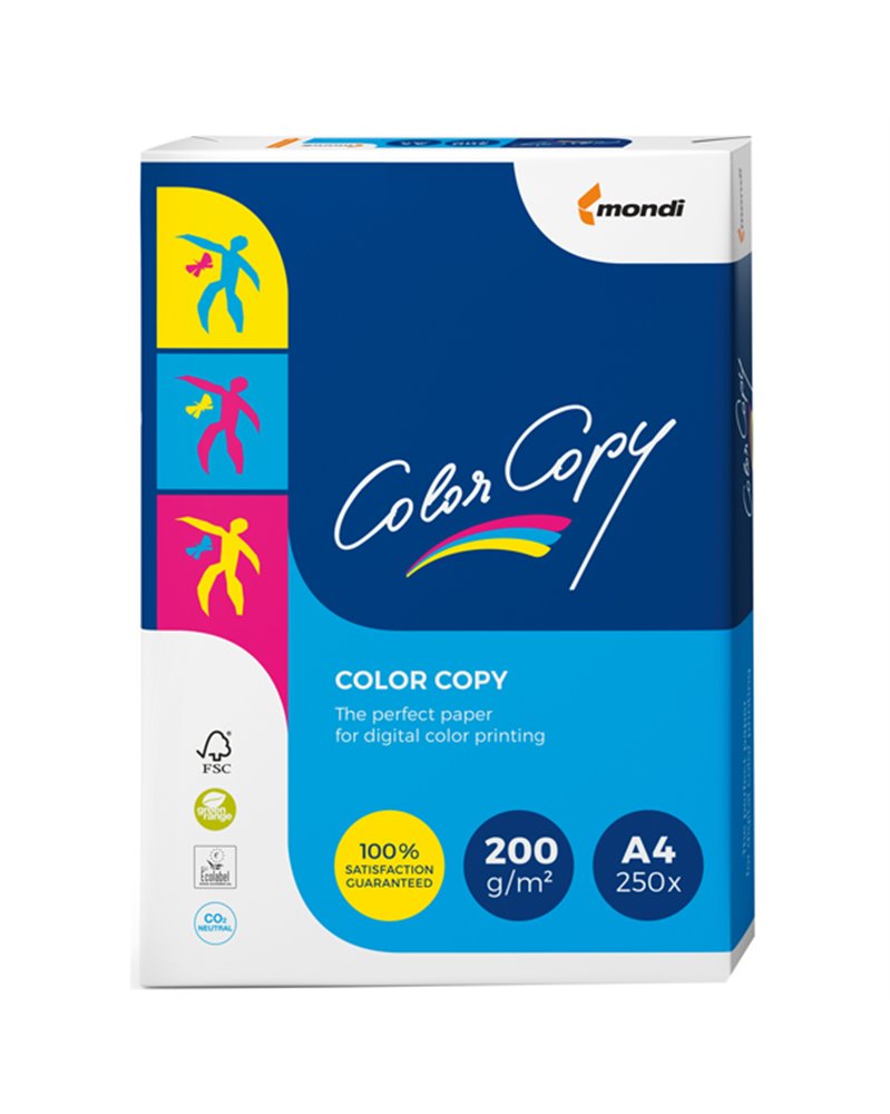 CARTA BIANCA COLOR COPY A4 210x297mm 200gr 250fg MONDI