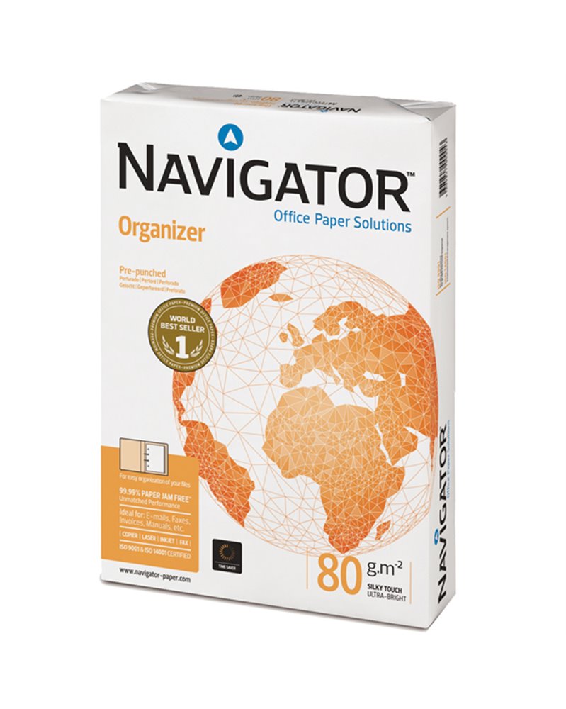 CARTA NAVIGATOR organizer 2 Fori A4 80gr 500FG 210X297mm