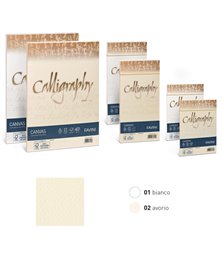 Carta CALLIGRAPHY CANVAS 100gr A4 50fg bianco 01 FAVINI