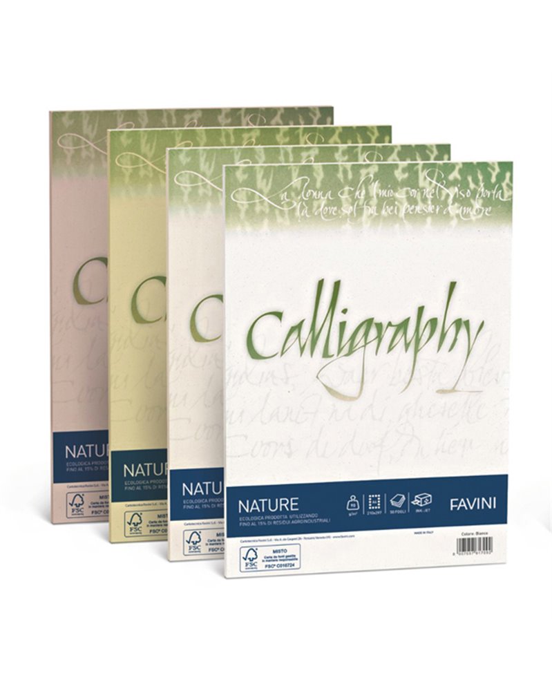 Carta CALLIGRAPHY NATURE A4 50fg 100gr agrumi FAVINI Carta CALLIGRAPHY NATURE A4 50fg 100gr agrumi FAVINI