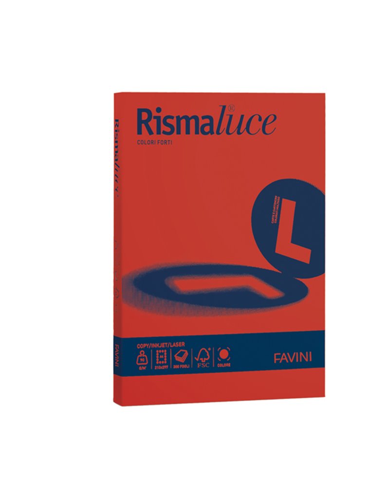 Carta RISMALUCE 140gr A4 200fg rosso scarlatto 61 FAVINI