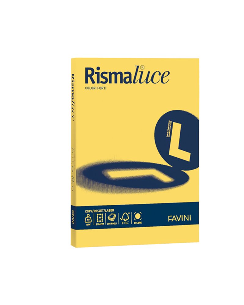 Carta RISMALUCE 200gr A4 125fg giallo sole 53 FAVINI Carta RISMALUCE 200gr A4 125fg giallo sole 53 FAVINI