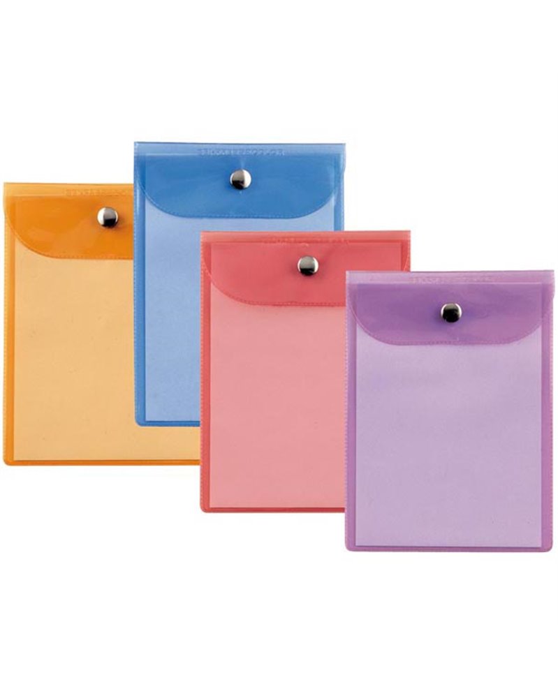 BUSTA CON BOTTONE PRESS 4 COLOR 12X15,5CM - ASSORTITE BUSTA CON BOTTONE PRESS 4 COLOR 12X15,5CM - ASSORTITE
