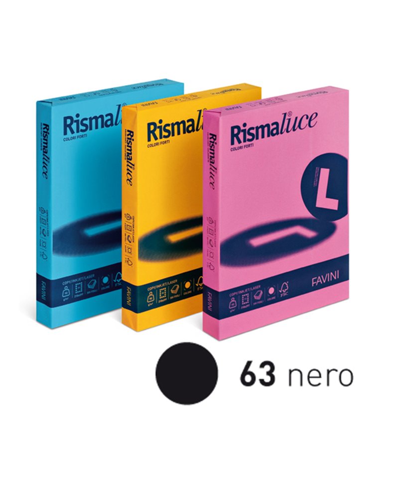 Carta RISMALUCE 200gr A4 125fg nero 63 FAVINI