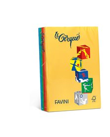 Carta LECIRQUE A4 160gr 250fg mix 5 colori intensi FAVINI