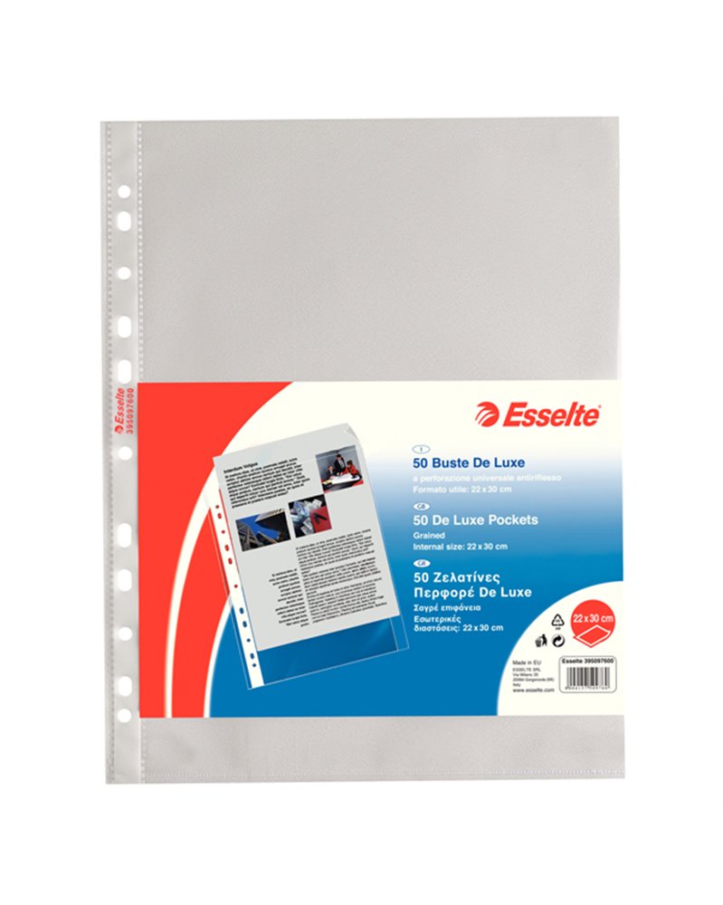 50 BUSTE FORATE 22X30 13/100 B.A. DE LUXE ESSELTE