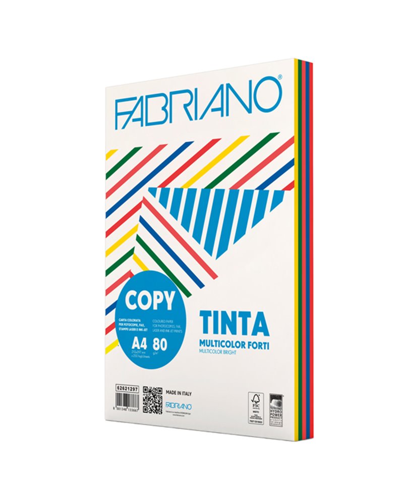 CARTA COPY TINTA MULTICOLOR A4 80gr 250fg mix 5 colori forti CARTA COPY TINTA MULTICOLOR A4 80gr 250fg mix 5 colori forti