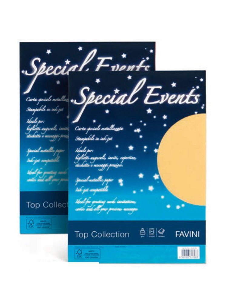 Carta metallizzata SPECIAL EVENTS A4 20fg 120gr sabbia FAVINI