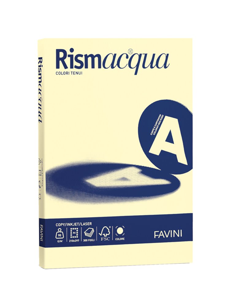 Carta RISMACQUA STANDARD A4 90gr 300fg giallo chiaro 07 Favini