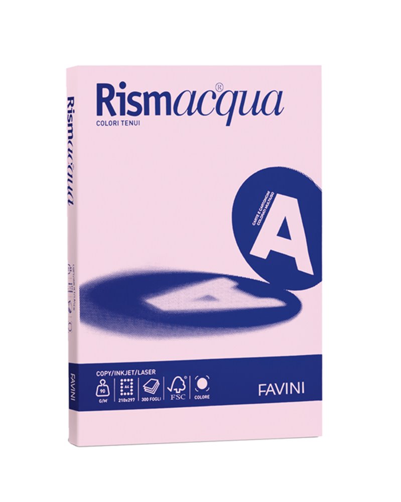 Carta RISMACQUA STANDARD A4 90gr 300fg rosa 10 Favini