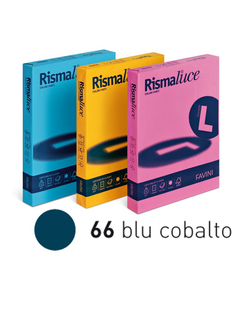 Carta RISMALUCE A4 200gr 125fg blu cobalto 66 Favini