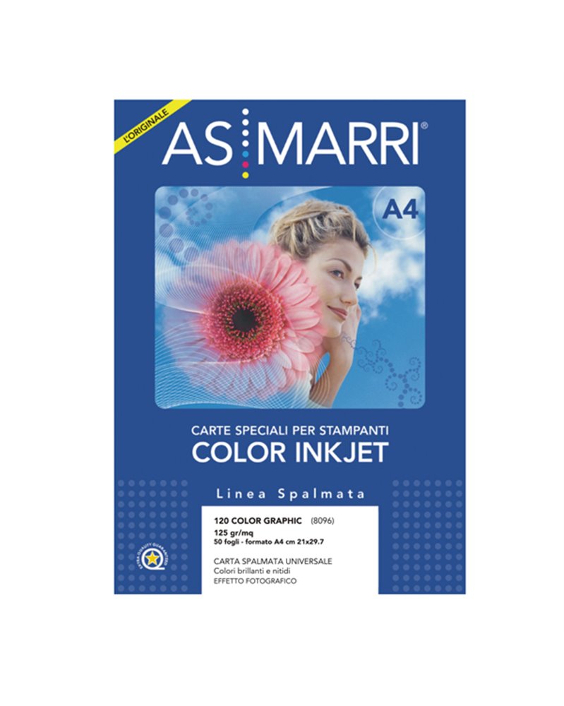 CARTA INKJET A4 125GR 50FG COLOR GRAPHIC EFFETTO PHOTO 8096 AS MARRI