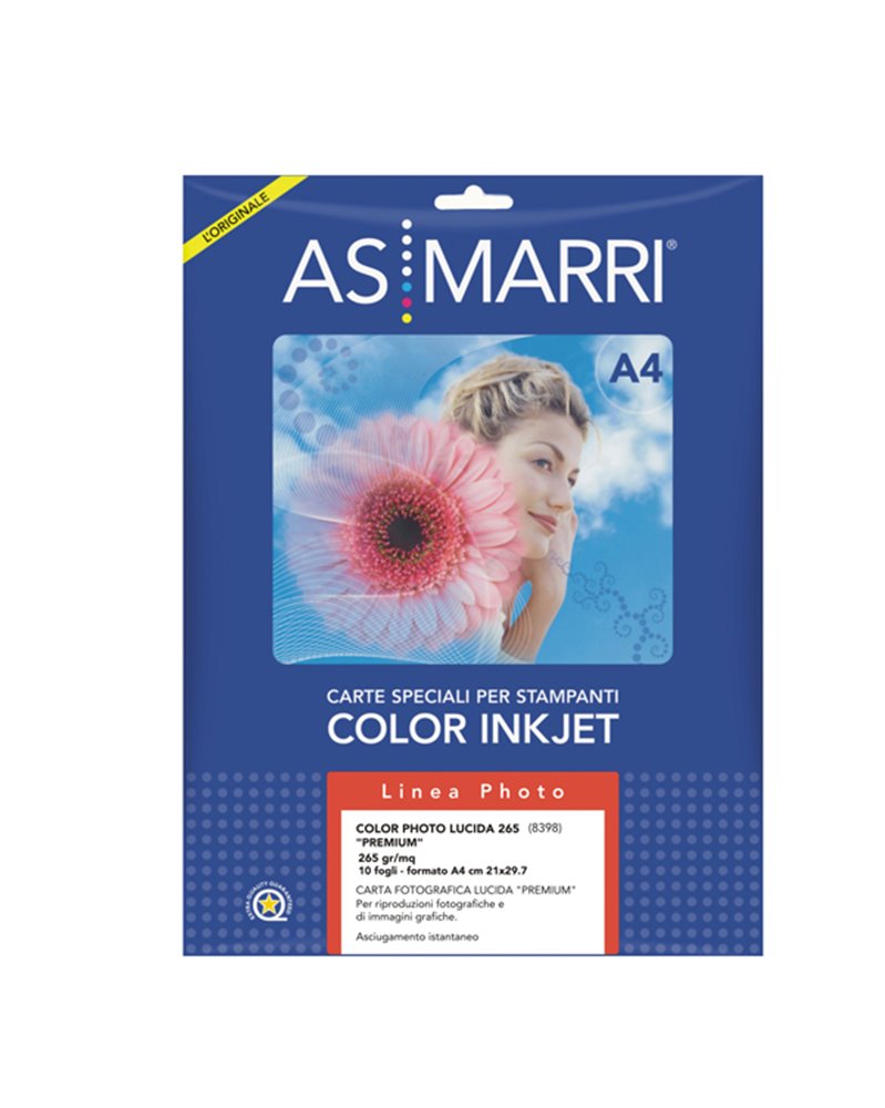 CARTA INKJET A4 265GR 10FG COLOR PHOTO LUCIDA 8398 AS MARRI