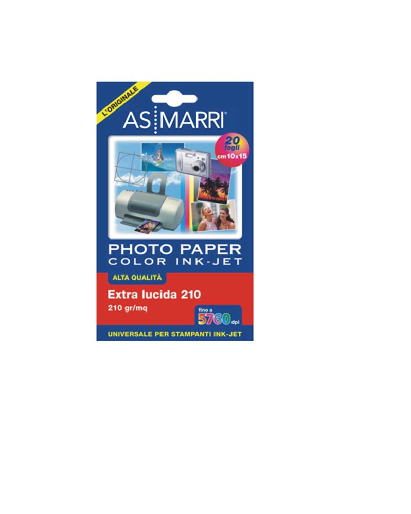 CARTA INKJET A6 (10X15CM) 210GR 20FG PHOTO LUCIDA 8869 AS MARRI