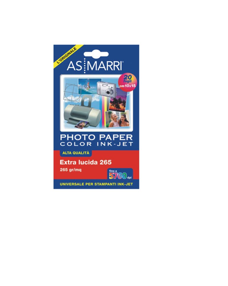 CARTA INKJET A6 (10X15CM) 265GR 20FG PHOTO LUCIDA 8870 AS MARRI