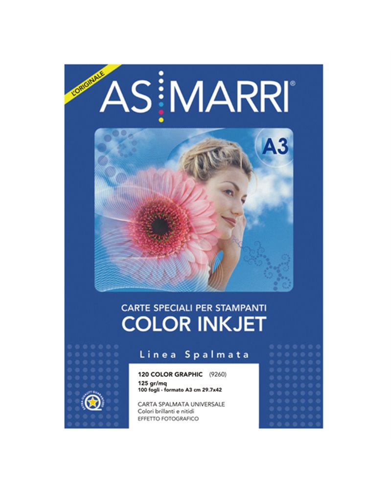 CARTA INKJET A3 125GR 100FG COLOR GRAPHIC EFFETTO PHOTO 9260 AS MARRI