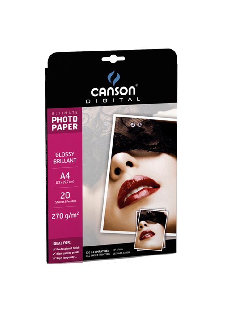 CARTA INKJET A4 270GR 20FG PHOTO GLOSSY ULTIMATE CANSON