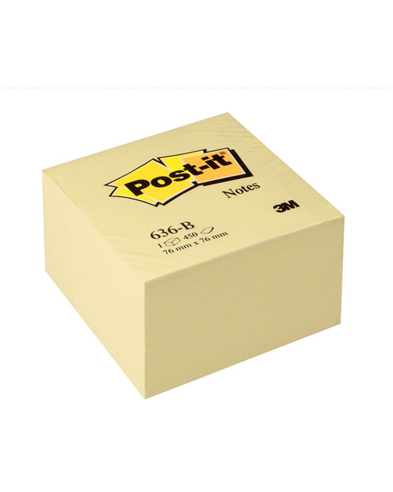 BLOCCO CUBO 450fg Post-itÂ® Giallo Canaryâ„¢ 76x76mm 636-B