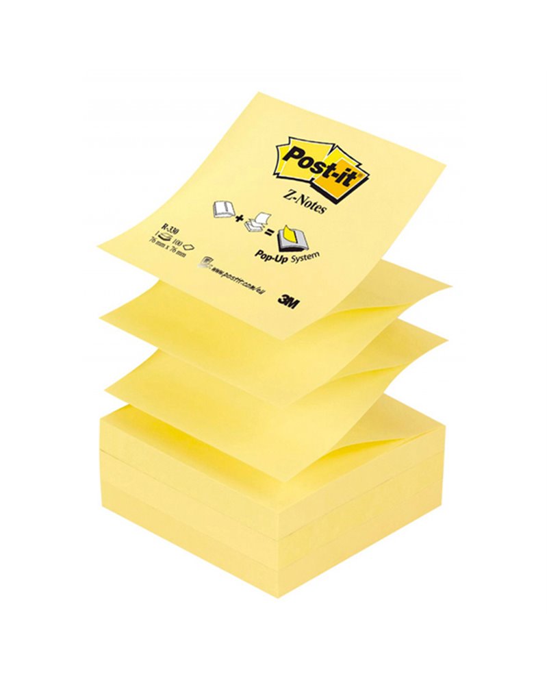 BLOCCO 100fg Post-itÂ® Z-Notes R330 Giallo Canaryâ„¢ 76x76mm