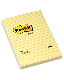 BLOCCO 100fg Post-itÂ® Giallo Canaryâ„¢ 102x152mm GIALLO A RIGHE 660