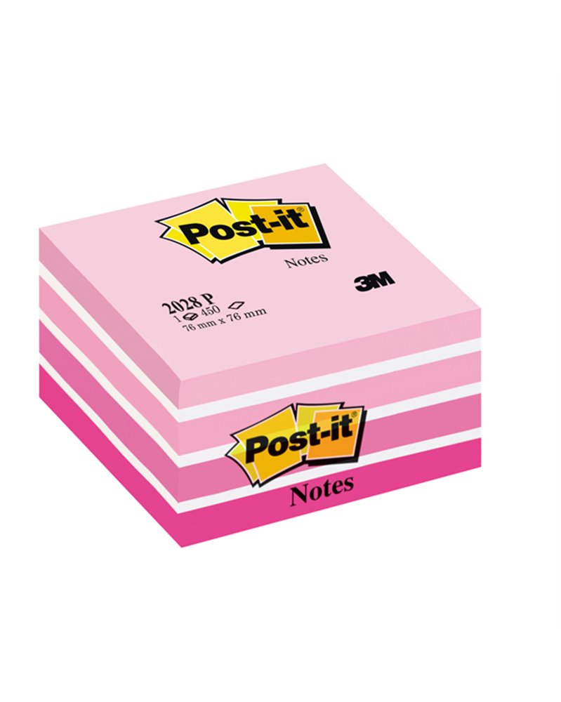 BLOCCO CUBO 450foglietti Post-itÂ® 76x76mm 2028-P PASTELLO ROSA