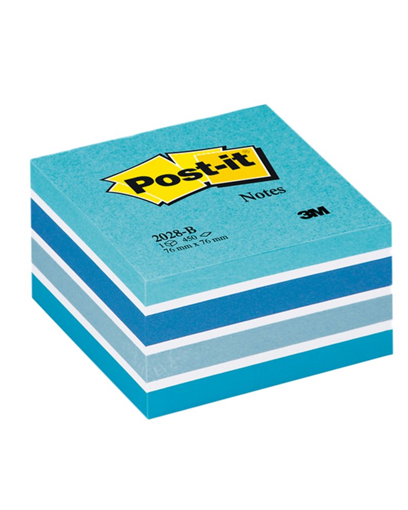 BLOCCO CUBO 450foglietti Post-itÂ® 76x76mm 2028-B PASTELLO BLU