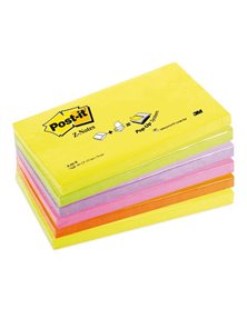 BLOCCO Post-itÂ® Super Sticky Z-Notes 76x127mm 100fg R350NR ASSORT.NEON