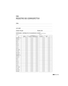 REGISTRO IVA CORRISPETTIVI 31X24,5 15PAG. numerate E2103