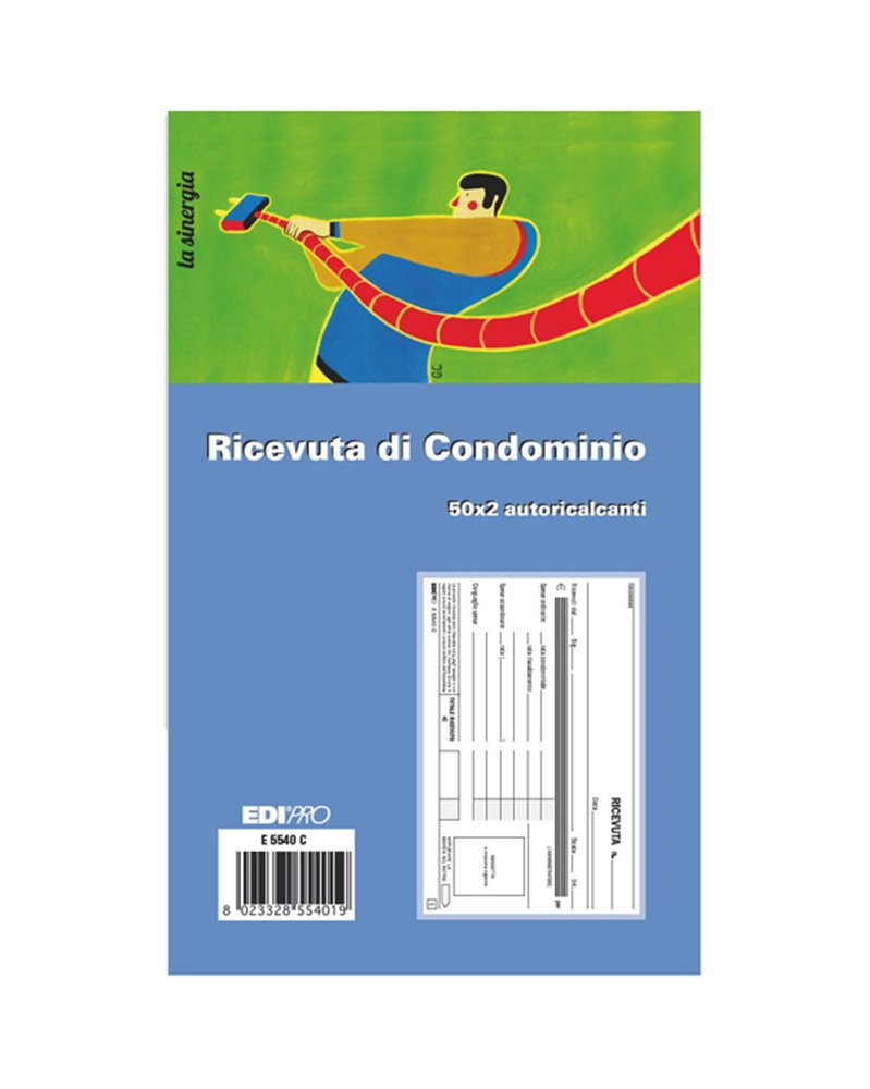 BLOCCO RICEVUTE CONDOMINIO 50/50 FOGLI AUTORIC. 9,9X17 E5540C