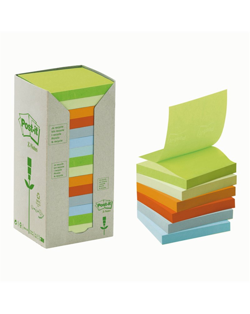 BLOCCO 100foglietti Post-itÂ® Z-Notes Green 76x76mm R330-1RPT NATURAL 100