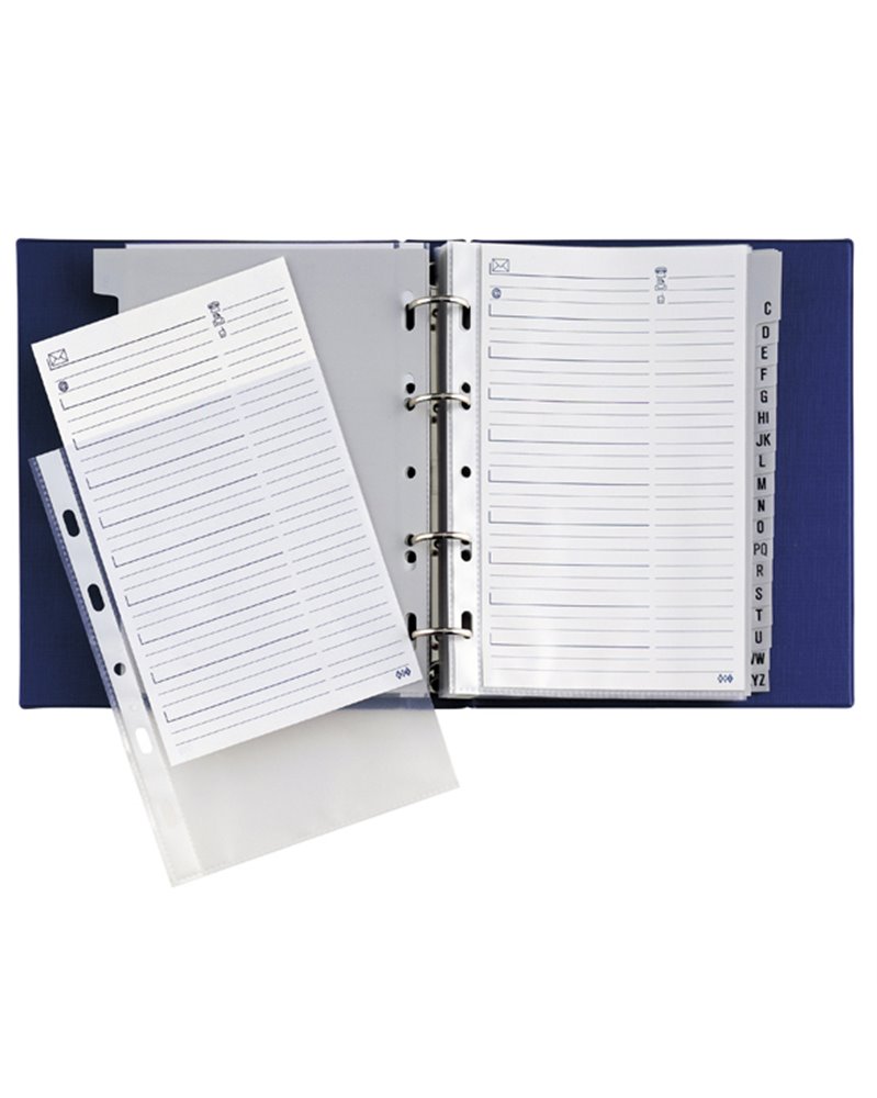 RUBRICA TELEX 4 A5 4ANELLI DORSO 25MM BLU SEI ROTA