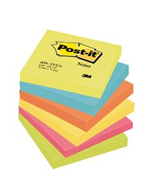 BLOCCO 100foglietti Post-itÂ® 76x76mm 654-TFEN ENERGY 72GR ASSORTITO