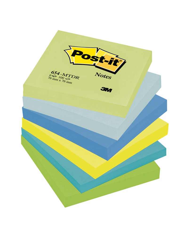 BLOCCO 100foglietti Post-itÂ® 76x76mm 654-MTDR DREAM 72GR ASSORTITO