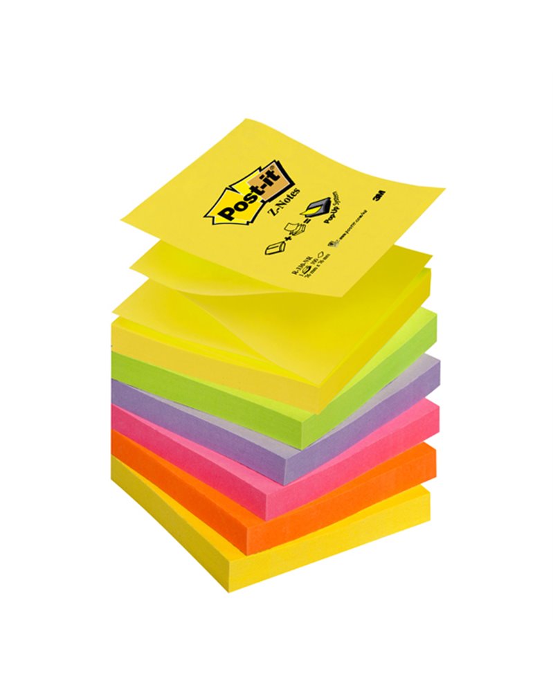 BLOCCO Post-itÂ® Super Sticky Z-Notes 76x76mm 100fg R330-NR NEON